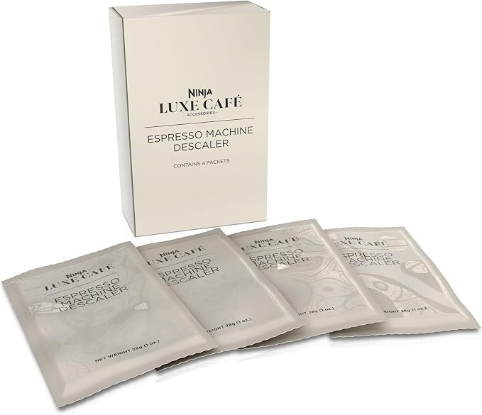 Ninja Luxe Café Espresso Machine Cleaner 4-Pack, Descale Powder | Espresso & Coffee Machin