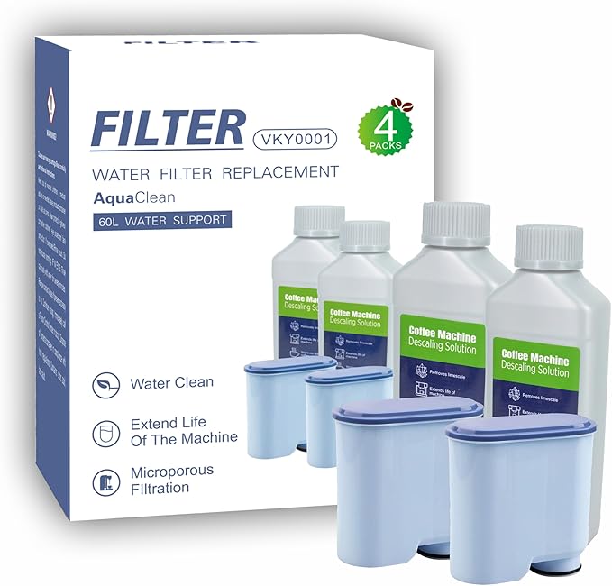 2 Water Filters & 2x250ml Descaler for Philips Coffee Machines | 2-Pack Replacement Water 